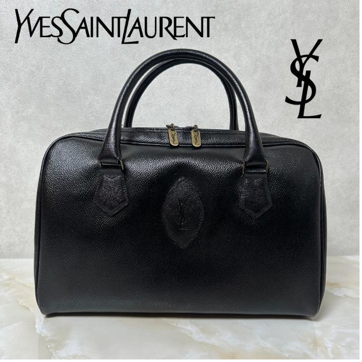 25200円【美品】　イヴサンローラン　YSL　ハンドバッグ　ブラック　バッグ　ボストン