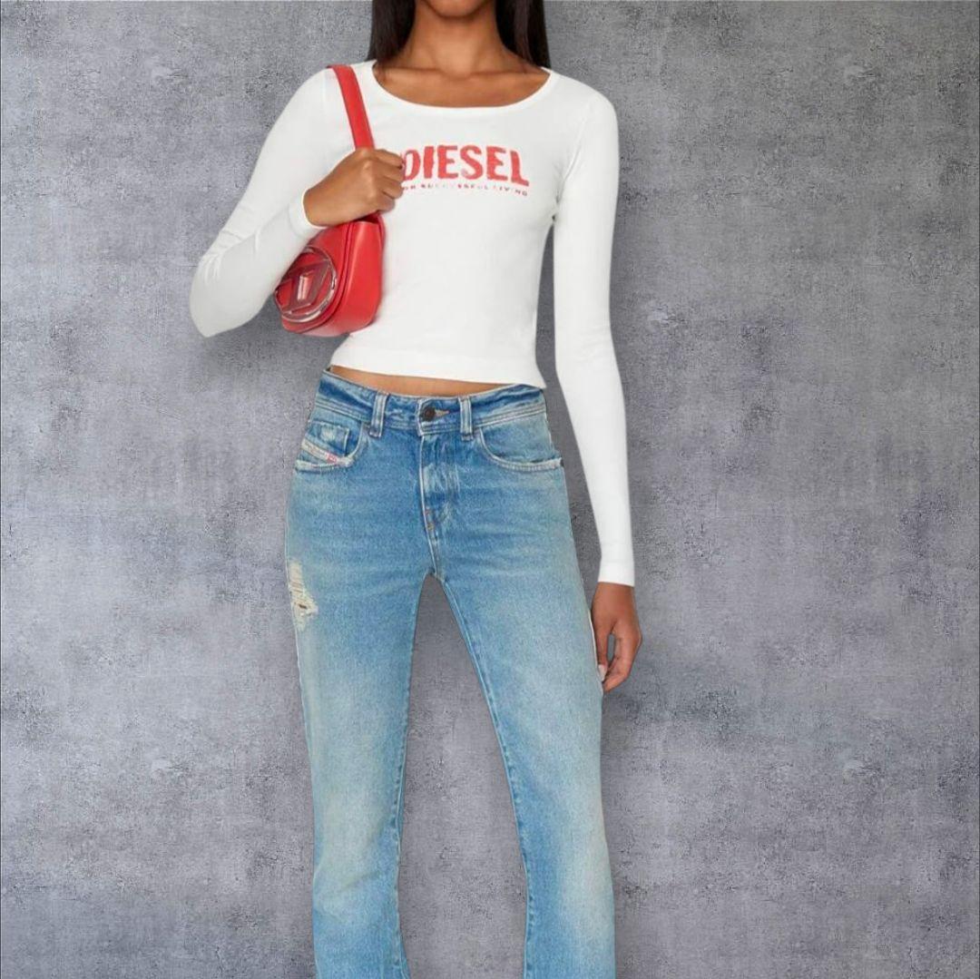 美品✨DIESEL♡ディーゼル✨ロンT ストレッチ ショート丈クロップド丈 M
