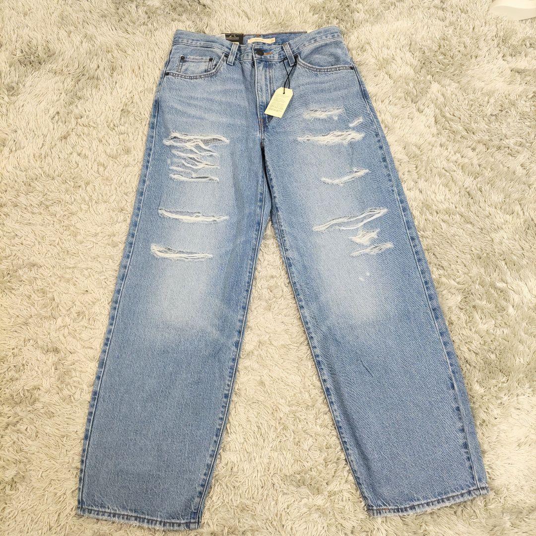 新品Levi's BAGGY DAD デニムパンツ ダメージ加工ルーズストレート