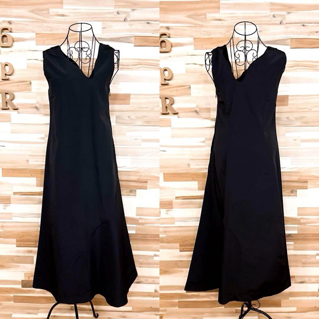 赤字覚悟の大特価。 アンスリード ラウンドカットレイヤード ロング ワンピース アシンメトリー 黒S・UN3D.