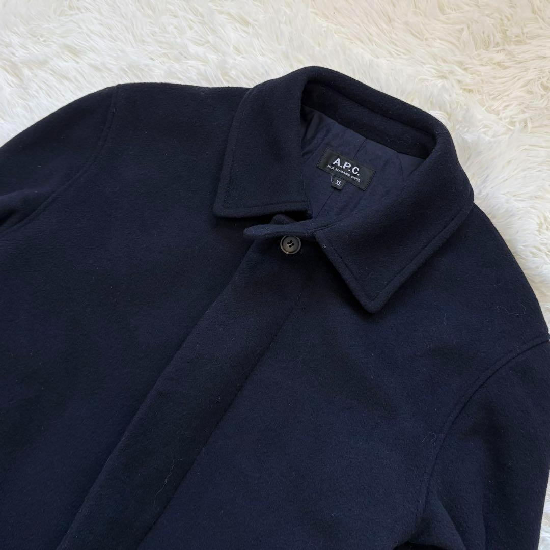 驚きの価格、海外直輸入! A.P.C. アーペーセー ウールコート カシミヤ混 ネイビー XSXS SS A.P.C