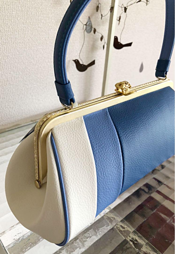 正規店特価 新品 バッグ 振袖 パーティ ブルー 白 合皮 calla Q0zkj-m52856283107 日本製在庫
