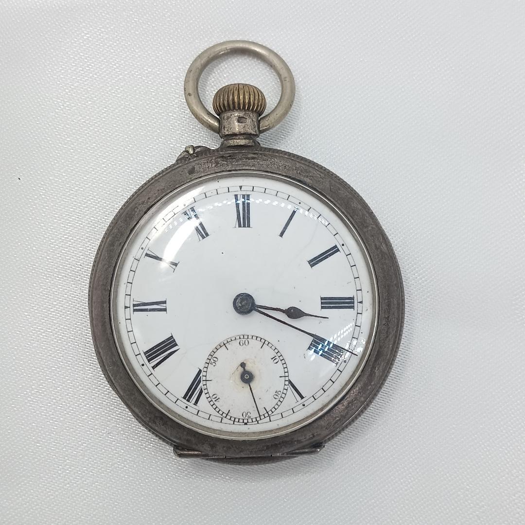 アンティーク 懐中時計 銀 80％ 白文字盤 手巻き コロン商会 ジャンク
