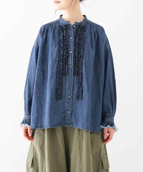 nest Robe Dungaree Front Frilled ブラウス