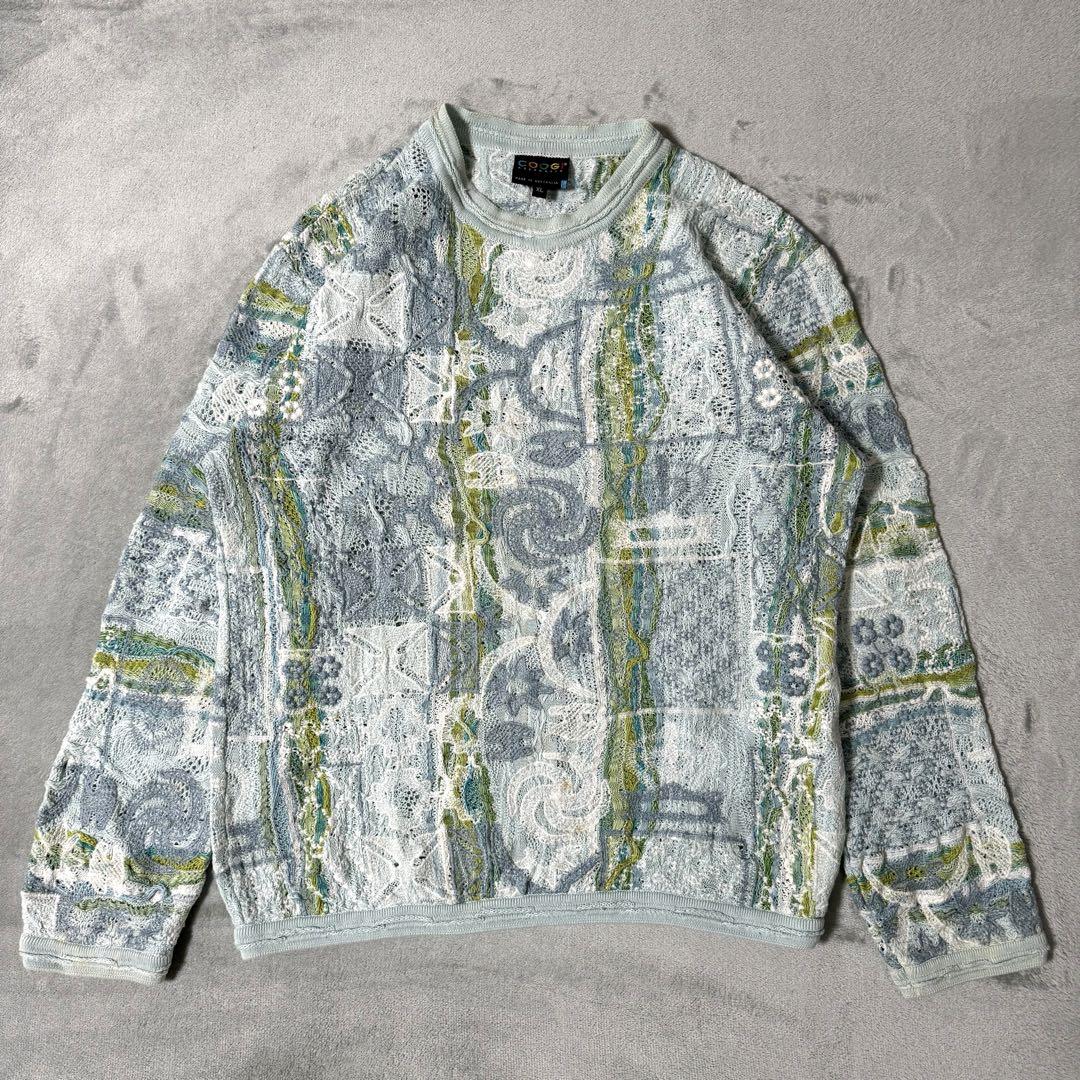 coogi クージー 3Dニット 立体 オーストラリア製 アースカラー XL