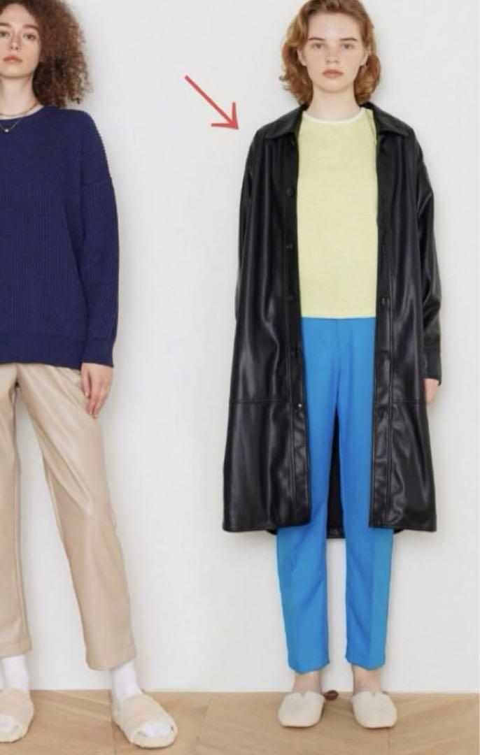 c　sea room lynn エコレザーシャツジャケット　ロング Vintage ECOレザーシャツジャケット