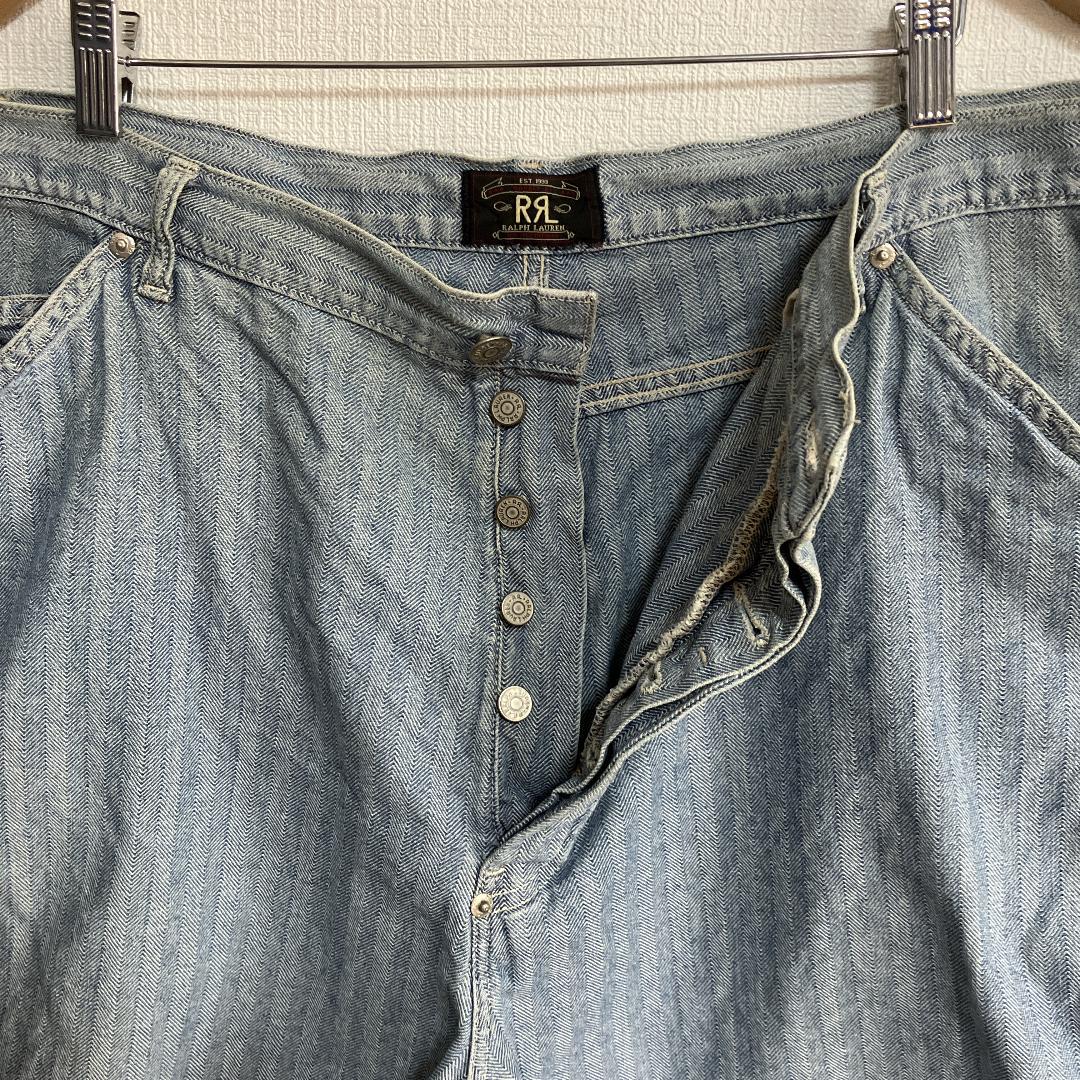 希少USA製RRLヘリンボーンショートパンツW40ダブルアールエルハーフショーツ