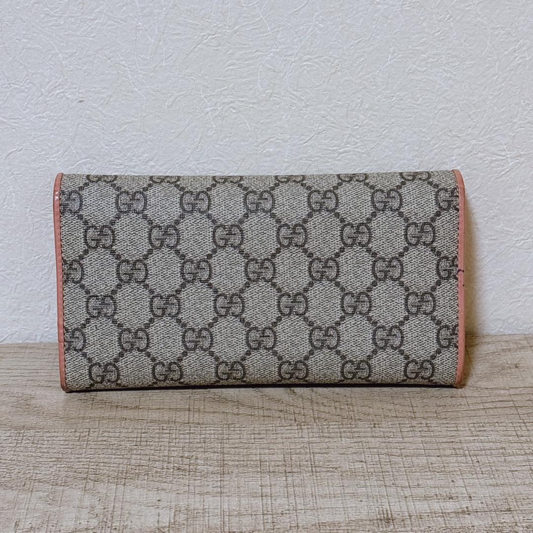 GUCCI GGスプリーム リボン PVC パテント 長財布
