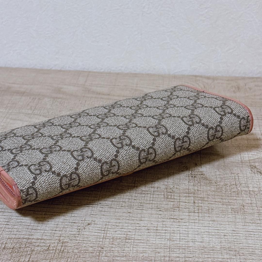 GUCCI GGスプリーム リボン PVC パテント 長財布