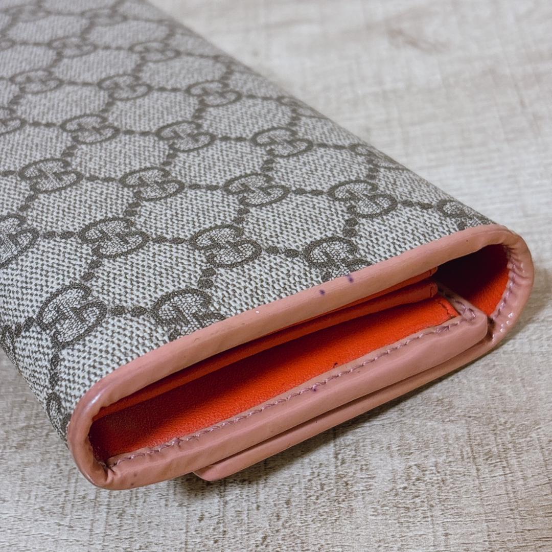 GUCCI GGスプリーム リボン PVC パテント 長財布