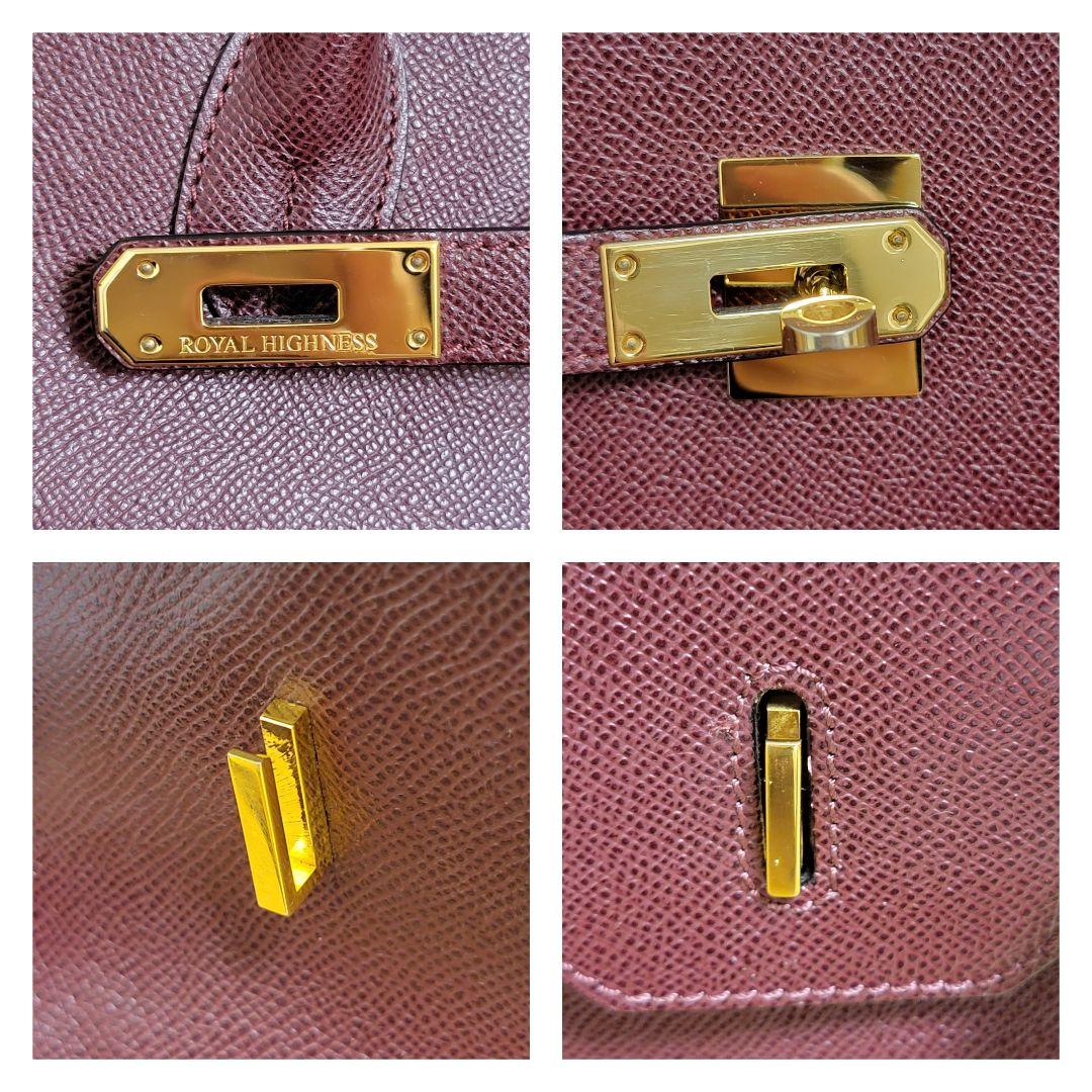 ROYAL HIGHNESS ロイヤルハイネス レザー ハンドバッグ ボルドー