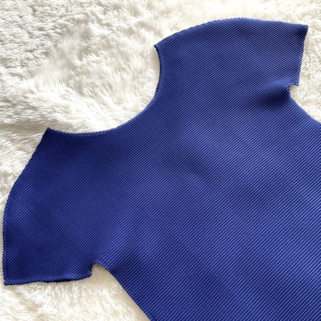 【美品】me ISSEY MIYAKE プリーツブラウス　ミーイッセイミヤケ　青
