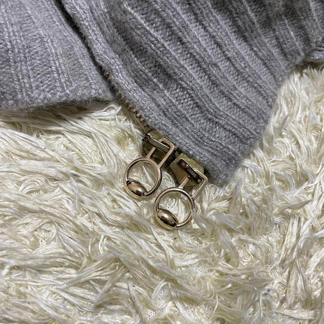 最高級✨GUCCI ニットブルゾン ハイネック カシミヤ チンチラ グレー XS