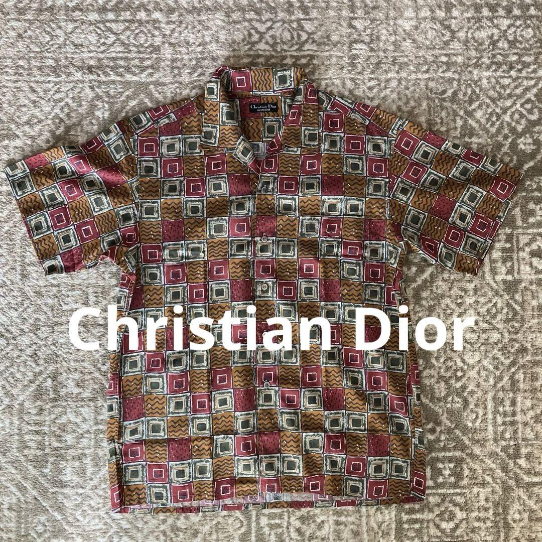 希少Vintage 90s Dior レーヨン開襟半袖シャツ M