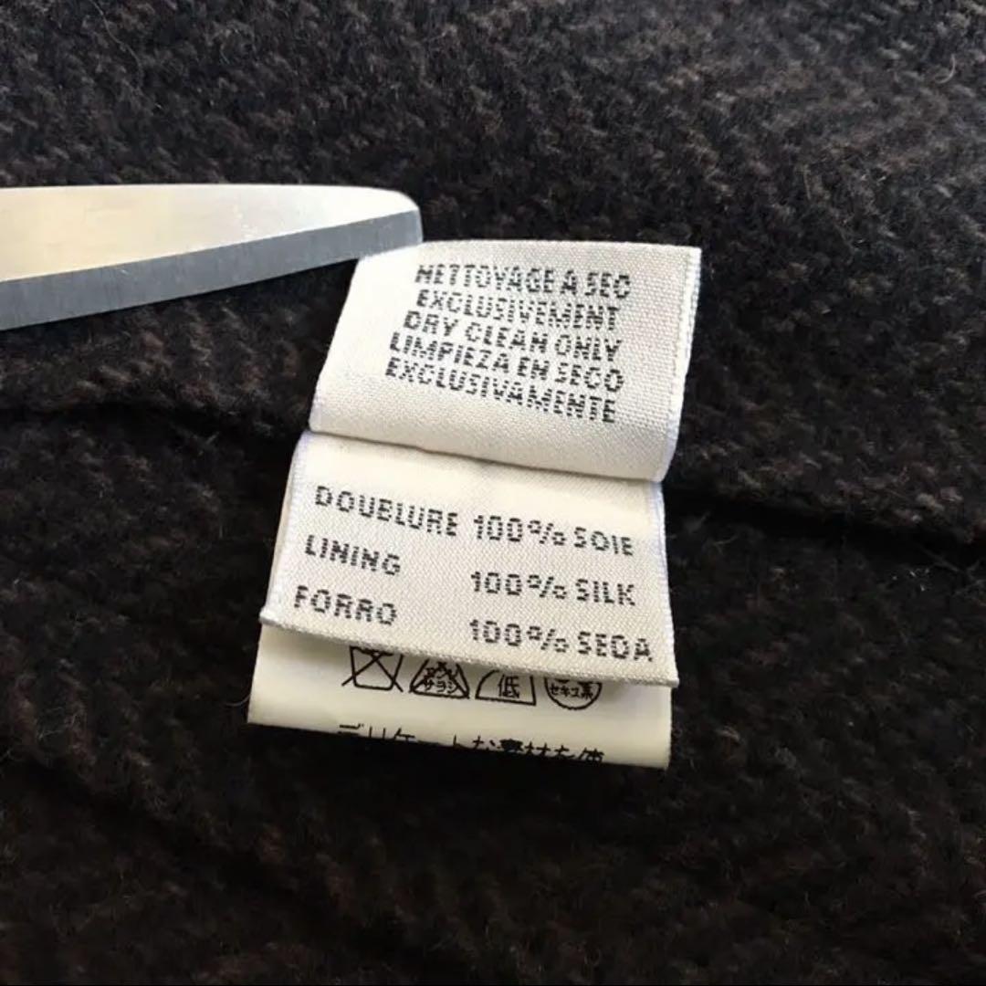 HERMES エルメス マルジェラ期 カシミヤテーラードジャケット 茶 黒 美品 画像9