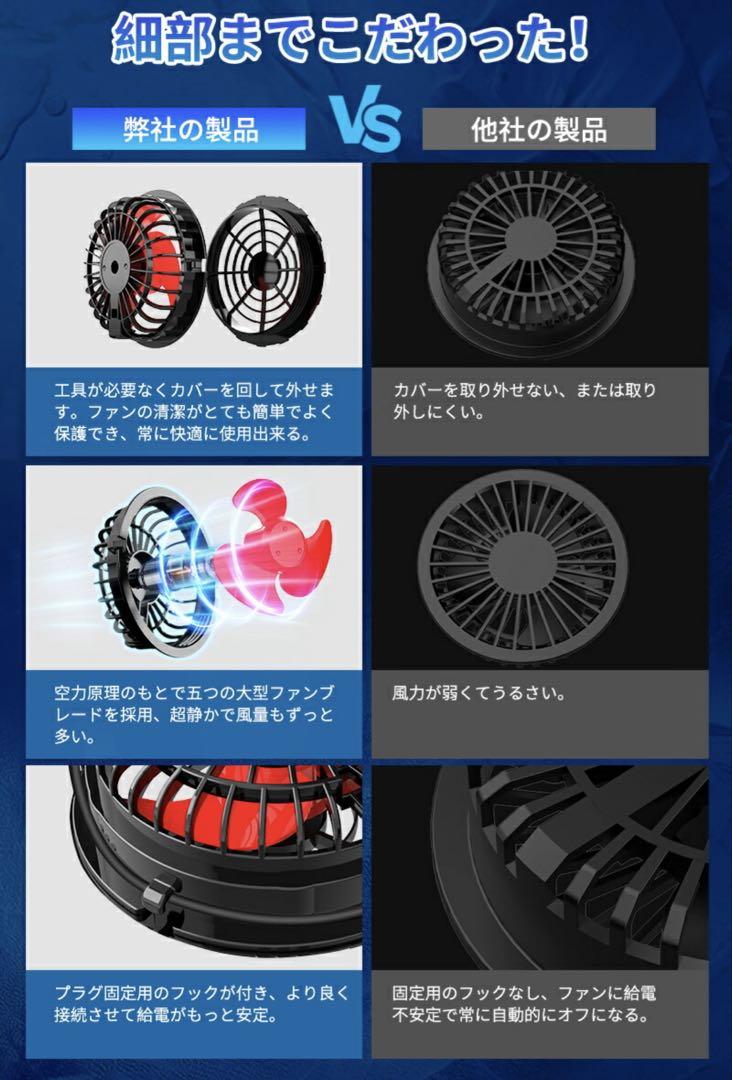 ⭐️空調服バッテリー セット 33V高出力 33Vファンセット 4段階風速調節⭐️