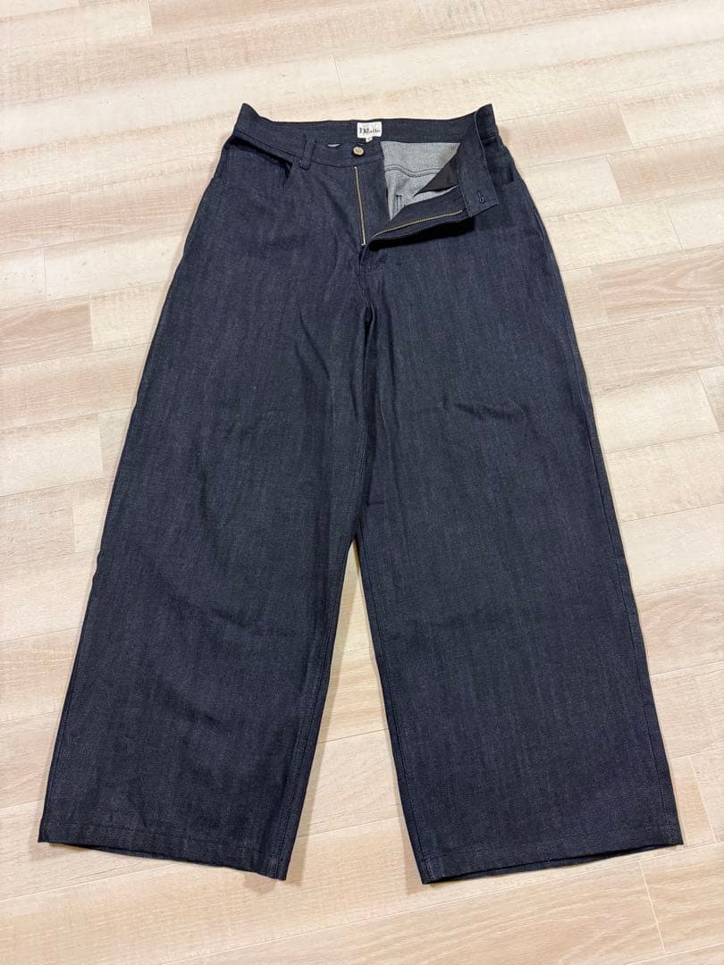 Deaile ワイドレッグデニム L ダークブルー