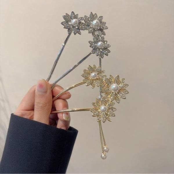 簡単ピン銀色の簪です