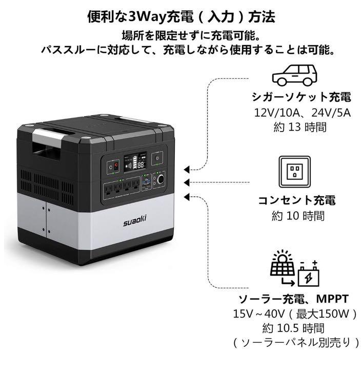 【新品】suaoki ポータブル電源 G1000 超大容量