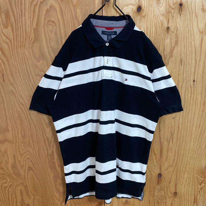 トミー ヒルフィガー ボーダー 白黒 US古着 90s 半袖 ポロシャツ メンズ - メルカリ トミー ヒルフィガー ボーダー 白黒 US古着 90s 半袖 ポロシャツ メンズ - メルカリ