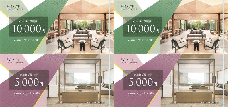 30000円分◆宿泊券◆ウェルスマネジメント株主優待券◆11月期限