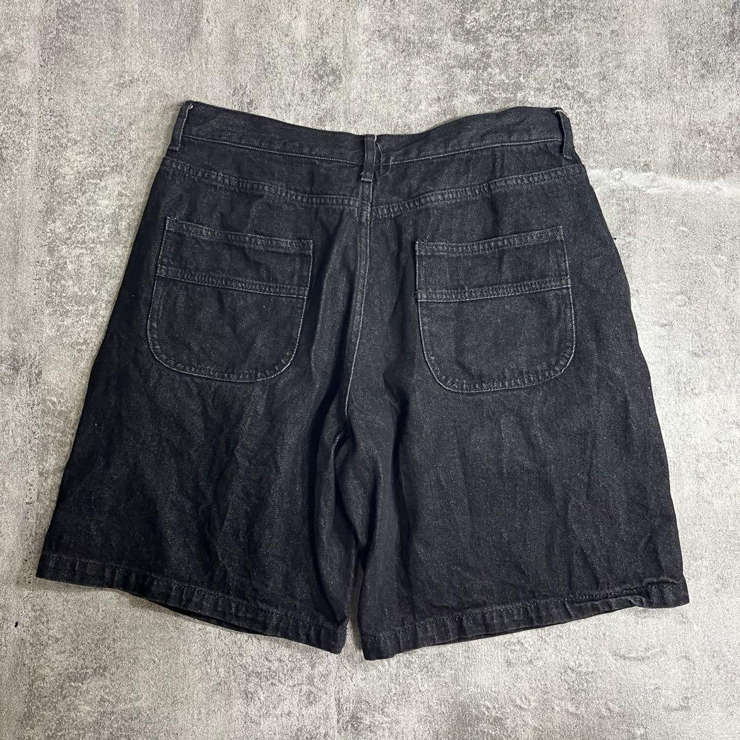 y2k ブラックデニム　ハーフパンツ　ショーツ　デニム　ワンタック