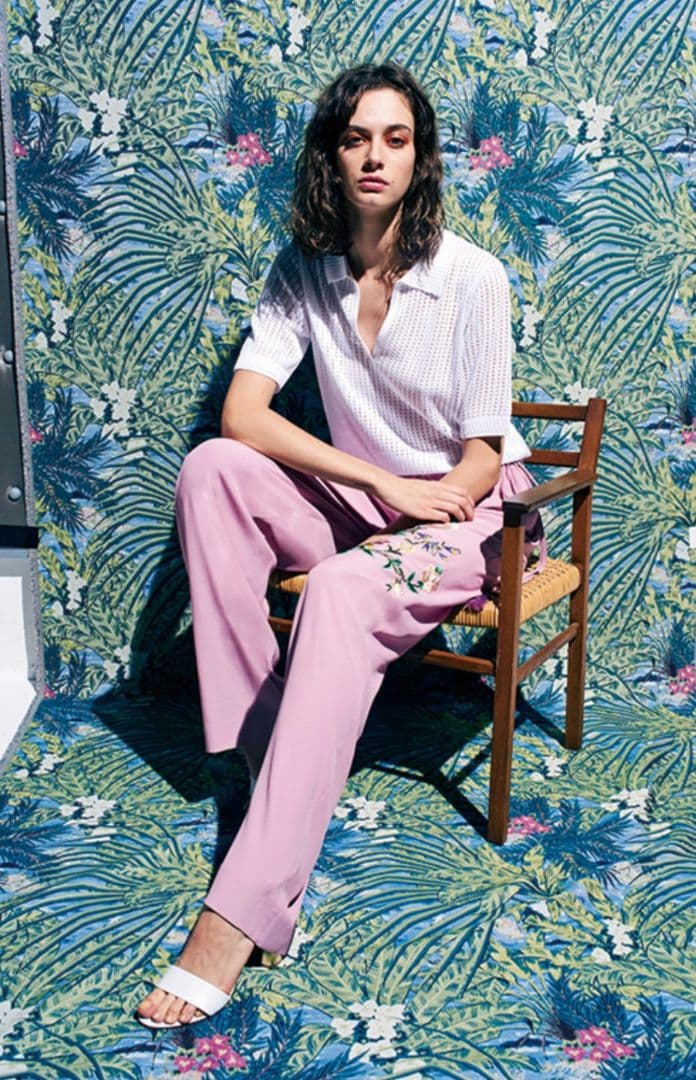 ケイタマルヤマ☆花柄刺繍ワイドパンツ