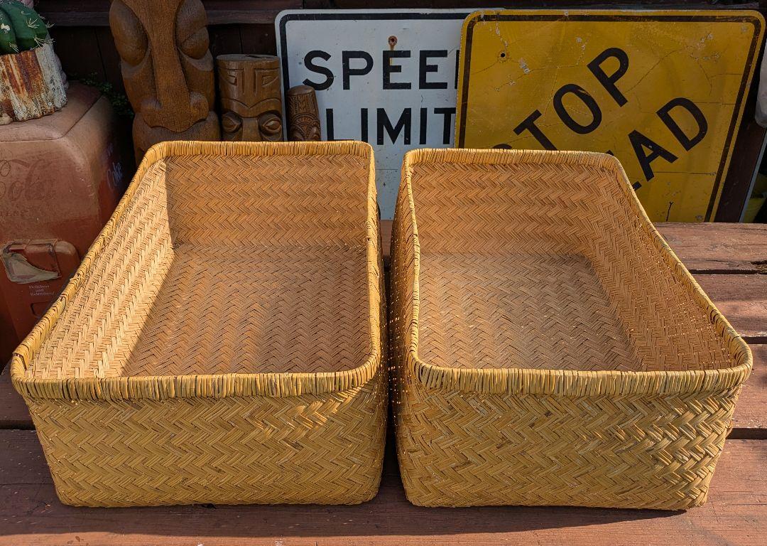 昭和レトロ 柳行李 柳こおり 収納箱 衣装入れ 竹籠 葛籠 つづら
