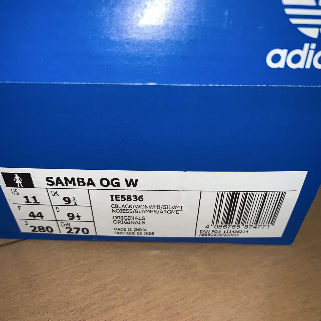 送料込 adidas SAMBA OG W 黒スエード/白
