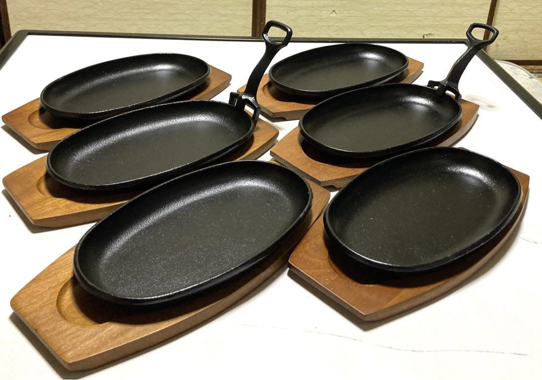 【昭和レトロ】鉄板ステーキ皿　3枚セット✖️２箱　長期保管　箱あり