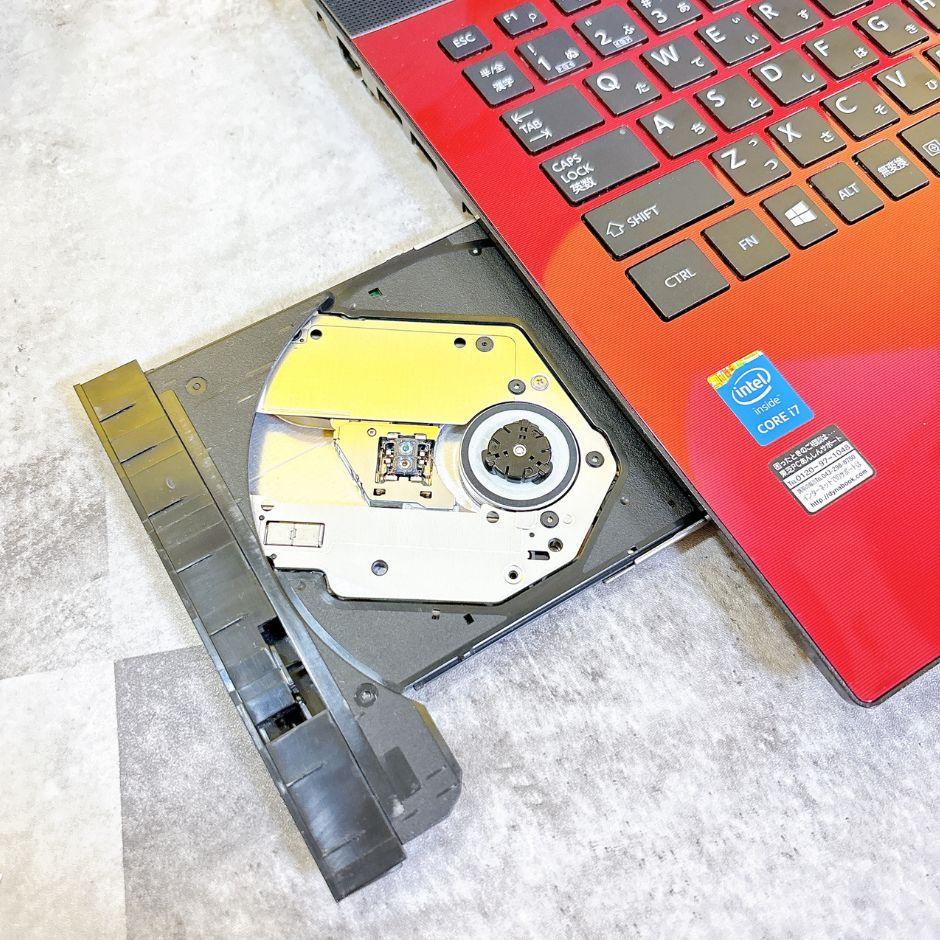 高性能ｉ7✨可愛い赤❣Win11 ブルーレイ フルHD 1TB薄型ノートパソコン