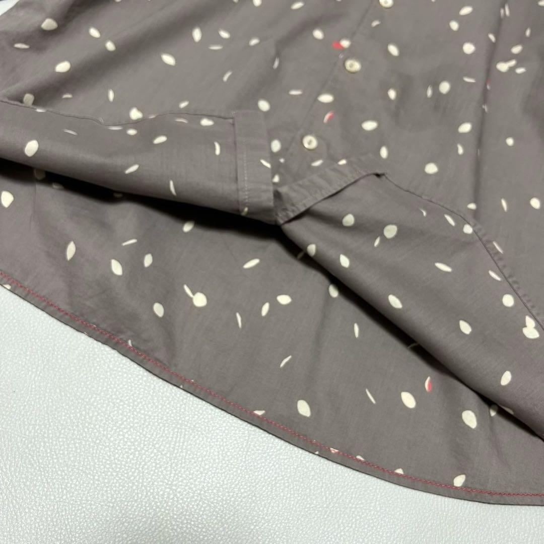 美品✨パラスパレス ブラウス コットン100% 総柄 長袖 ブラウン