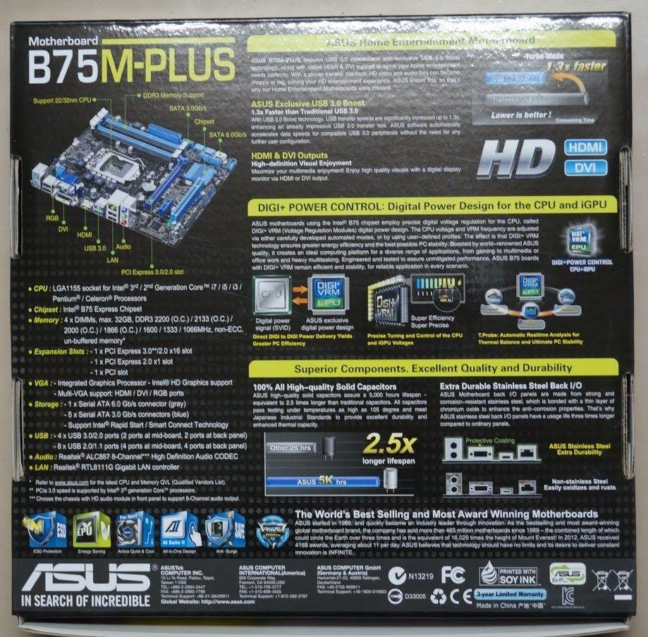 コ*ン様 ASUS マザーボード B75M-PLUS 新品未使用