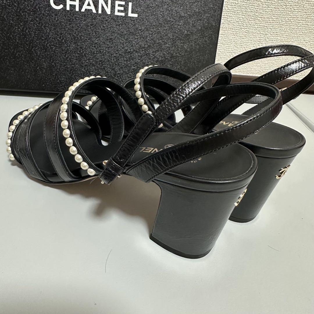 CHANEL パール装飾 ブラックスニーカー CHANEL(シャネル) PVCスニーカーG33862 G33862 ブラック×クリア