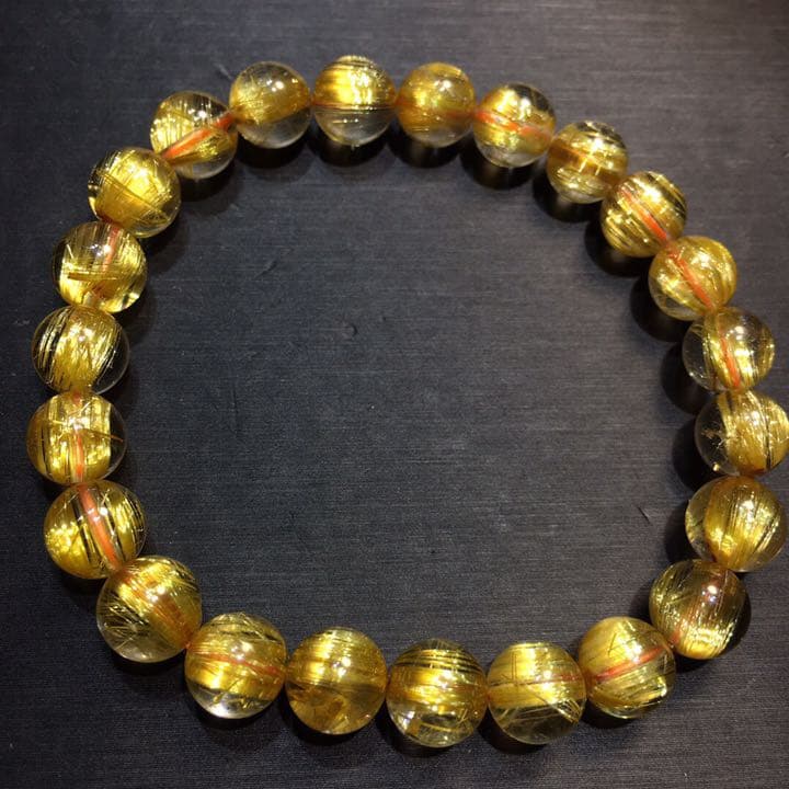 天然 タイチンルチルクオーツ ブレスレット8mm17.3g | www