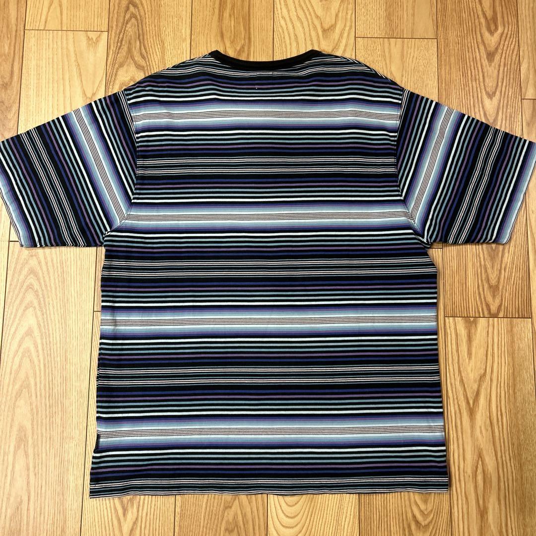00s OLD STUSSY ステューシー ボーダー Tシャツ ビッグ ワイド