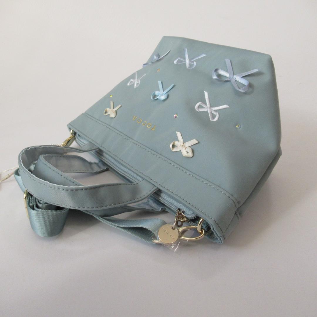 トッカ 新品スカイブルー RIBBON TOTE S トートバッグ S