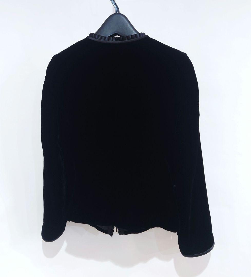 EMPORIO ARMANI アルマーニ ノーカラーベルベットジップジャケット