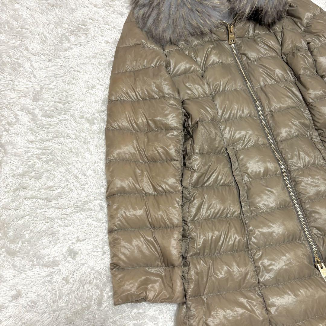 【大きいサイズ】ヘルノ ダウンコート フォックスファー L~XL 軽量 Aライン 大きいサイズ】ヘルノ ダウンコート フォックスファー L~XL 軽量