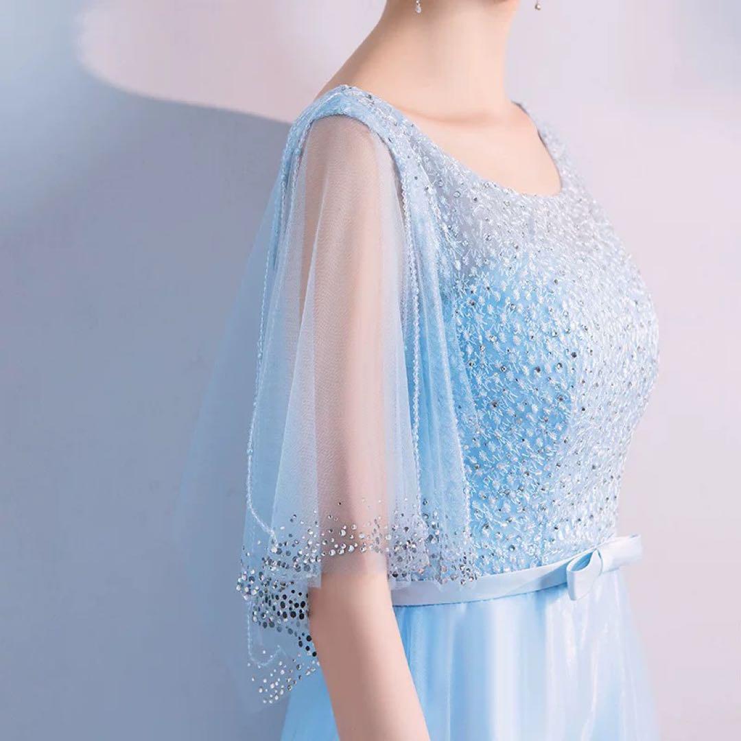 お花の様なデザインにリボンが可愛い チュール ロングドレス お花の様なデザインにリボンが可愛い チュール ロングドレス