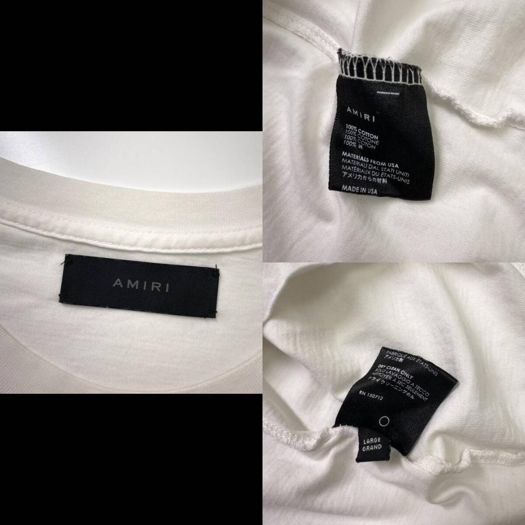 AMIRI アミリ 半袖 バンダナ ロゴ Tシャツ Lサイズ ホワイト 白