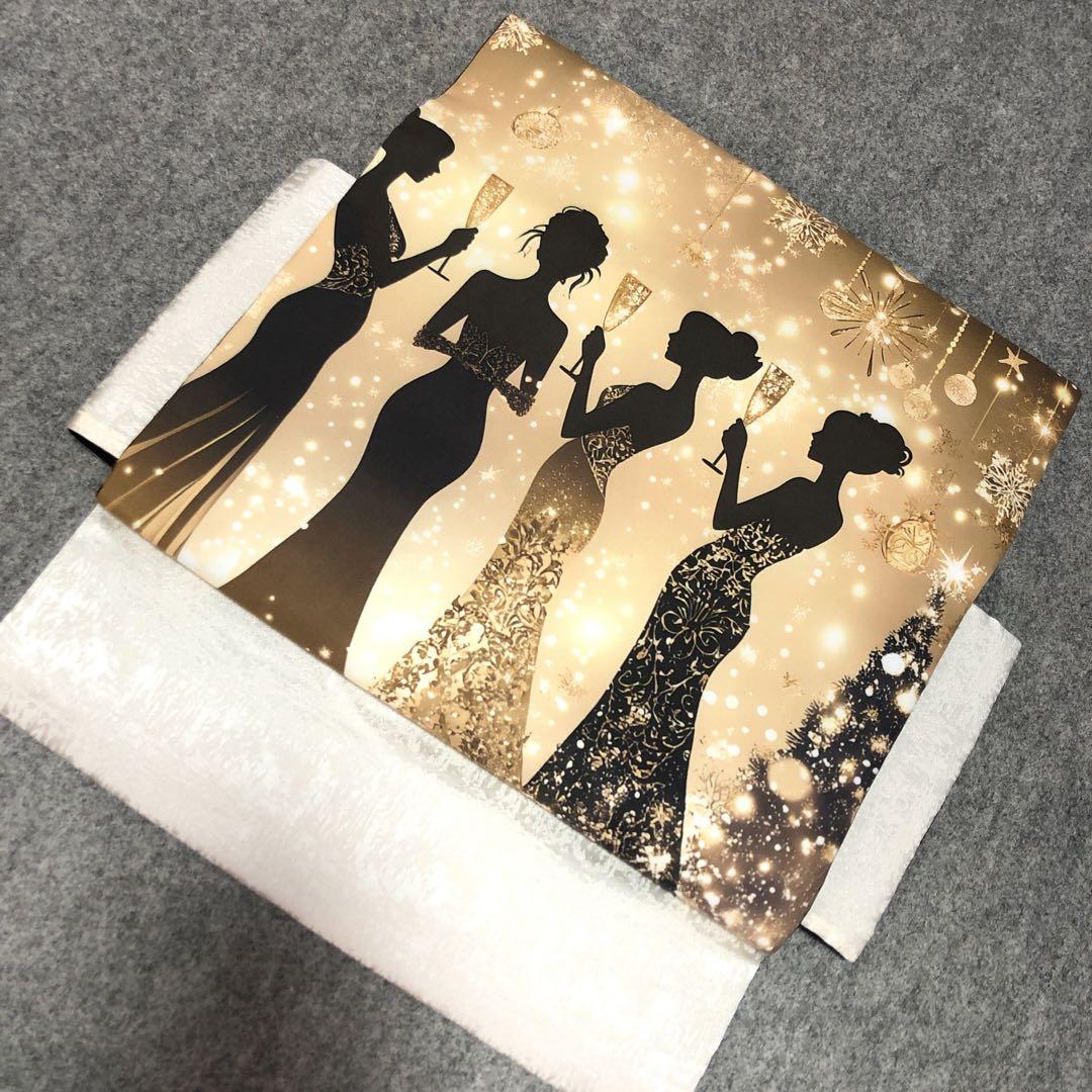 ハンドメイド作り帯　お太鼓二部式　クリスマスの晩餐