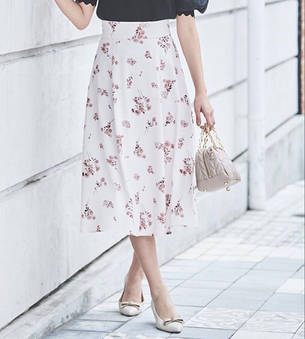 LAISSE PASSE レッセパッセ フラワーティータイムプリントスカート