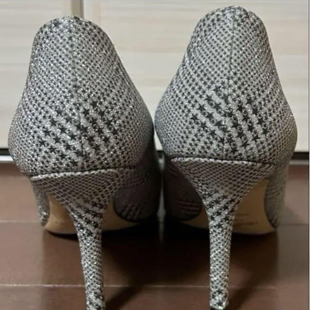 JIMMY CHOO 36.5 ラメ グリッター 千鳥柄 - メルカリ