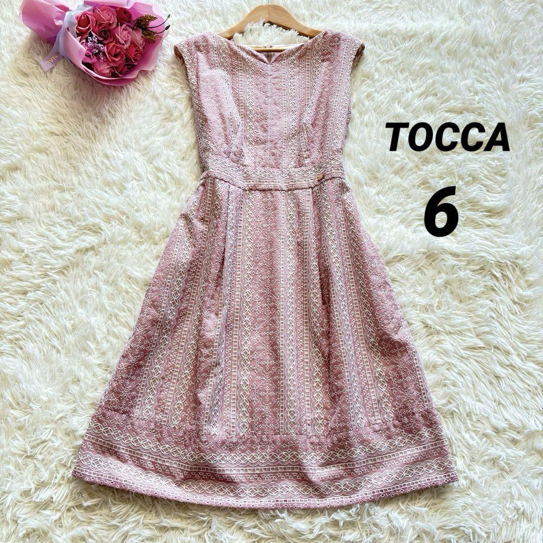 TOCCAトッカワンピース刺繍総柄Iラインサイズ2