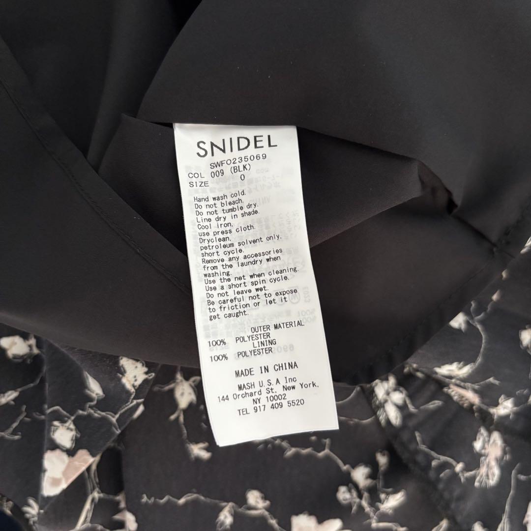 SNIDELSustainableプリントフリルミニワンピース　サイズ0