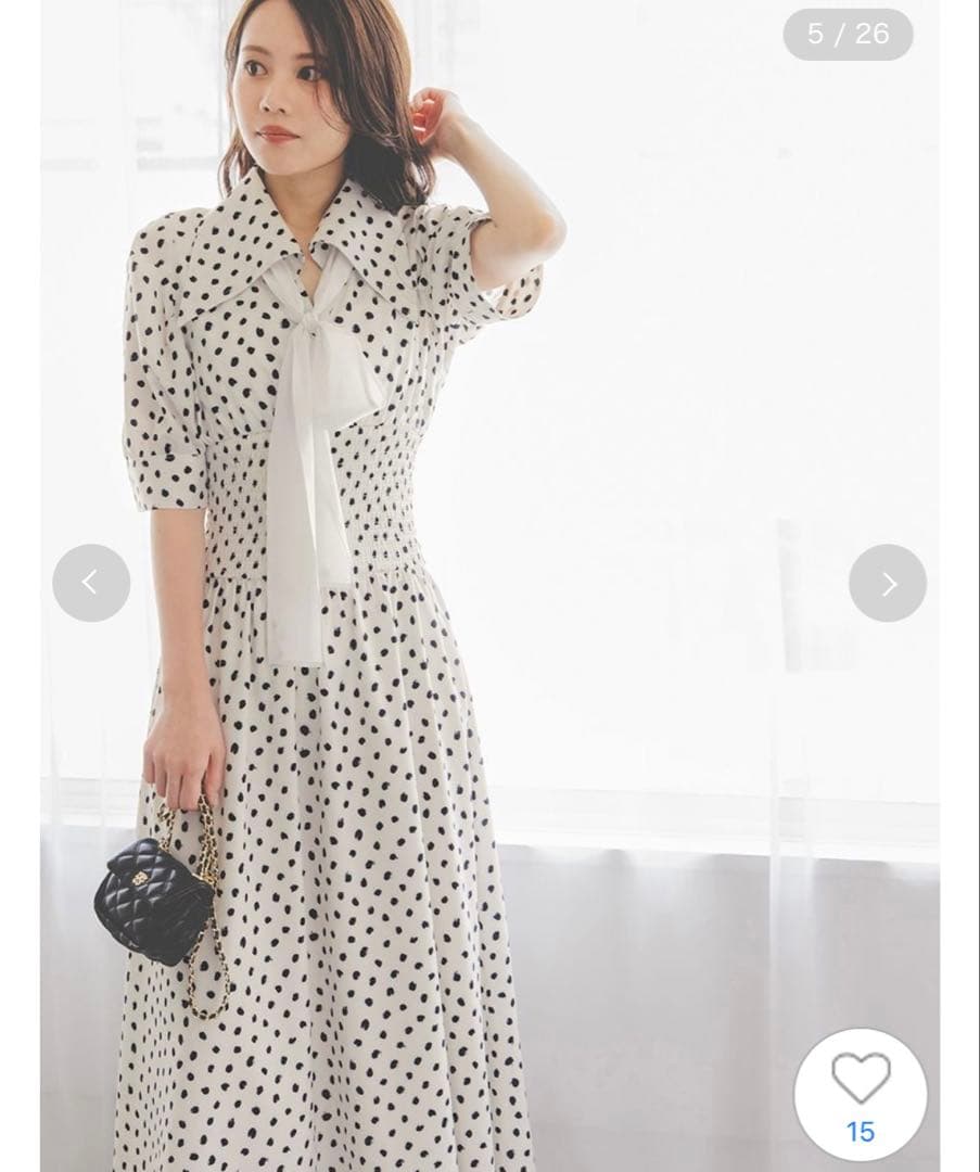 ドットボウタイシャツワンピース