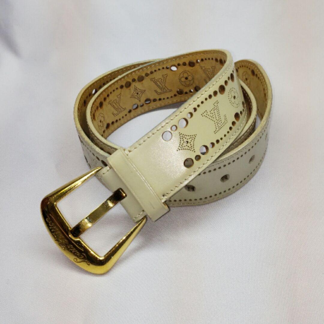 特価安い 希少LOUIS ホワイト サンチュール フェニックス85 MvC5O-m52969478024 VUITTON ベルト 超歓迎定番