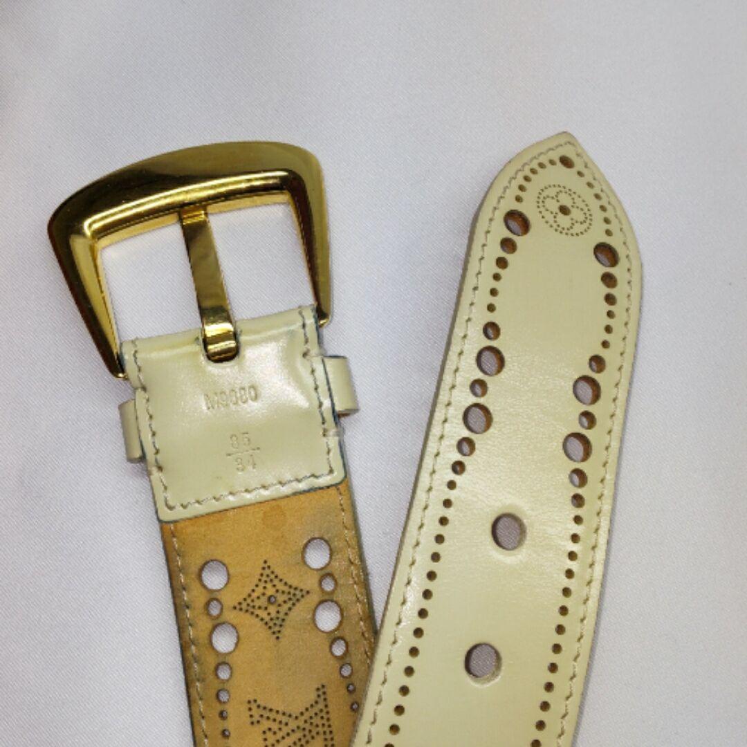 特価安い 希少LOUIS ホワイト サンチュール フェニックス85 MvC5O-m52969478024 VUITTON ベルト 超歓迎定番