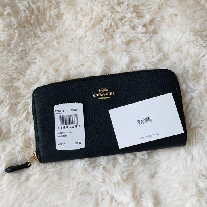 100%新品大得価 COACH 新品 黒 qf4mw-m52969798854 コーチ ランドファスナー長財布 安い得価